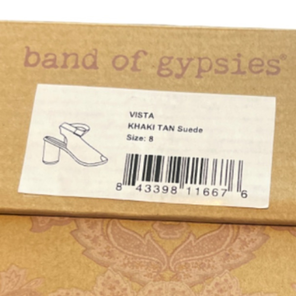 band of gypsies Vista Khaki Tan Suede SZ 8 heel - Picture 3 of 5